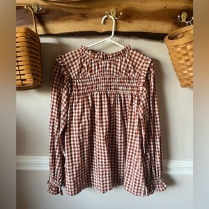 Haptics Holy Harper Gingham Plaid Check Brown Cinnamon Gingham Small